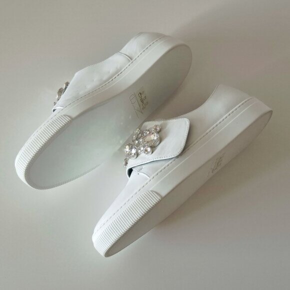 NIB NWT ZCD Montreal white leather and crystal embellished sneakers, 41 - Picture 6 of 12
